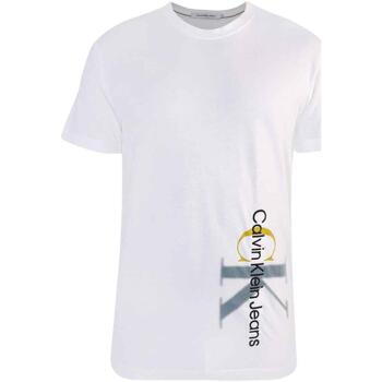 textil Hombre Camisetas manga corta Calvin Klein Jeans TWO TONE MONOLOGO TEE Blanco