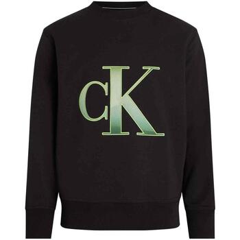 textil Hombre Sudaderas Calvin Klein Jeans PERFORATED MONOLOGO CREW NECK Negro