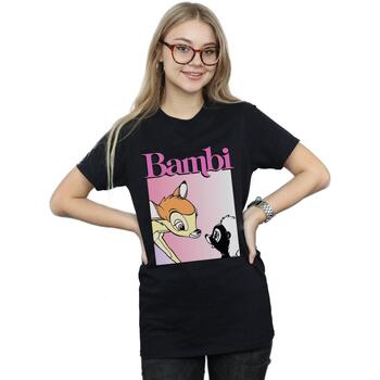 textil Mujer Camisetas manga larga Disney Bambi Nice To Meet You Negro