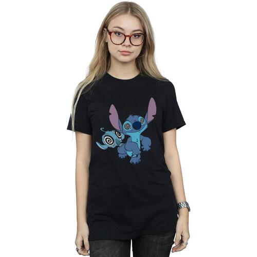 textil Mujer Camisetas manga larga Disney Lilo And Stitch Hypnotized Negro