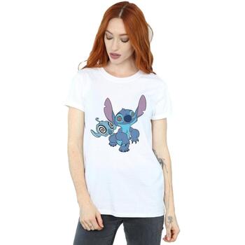 textil Mujer Camisetas manga larga Disney Lilo And Stitch Hypnotized Blanco
