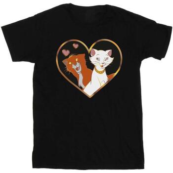 textil Mujer Camisetas manga larga Disney The Aristocats Heart Negro
