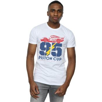 textil Hombre Camisetas manga larga Disney Cars Piston Cup 95 Blanco