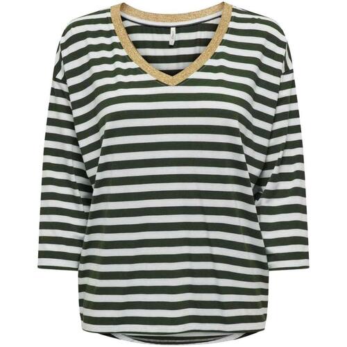 textil Mujer Tops y Camisetas Only ONLFELISA 3/4 SHINE TOP Verde