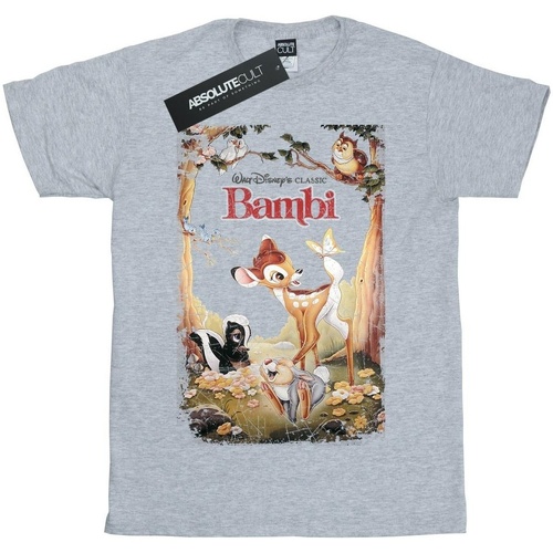 textil Niña Camisetas manga larga Disney Bambi Retro Poster Gris