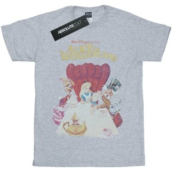 textil Niña Camisetas manga larga Disney Alice In Wonderland Retro Poster Gris