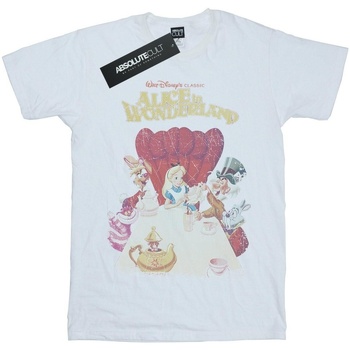 textil Niña Camisetas manga larga Disney Alice In Wonderland Retro Poster Blanco