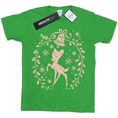 textil Niña Camisetas manga larga Disney Bambi Christmas Wreath Verde
