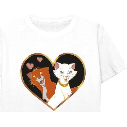 textil Niña Camisetas manga larga Disney The Aristocats Heart Blanco