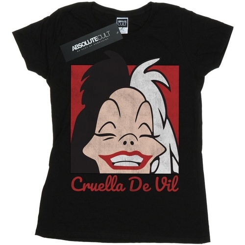 textil Mujer Camisetas manga larga Disney Cruella De Vil Cropped Head Negro