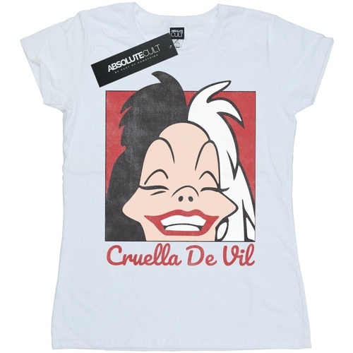 textil Mujer Camisetas manga larga Disney Cruella De Vil Cropped Head Blanco