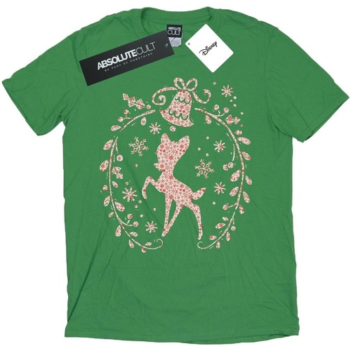 textil Mujer Camisetas manga larga Disney Bambi Christmas Wreath Verde