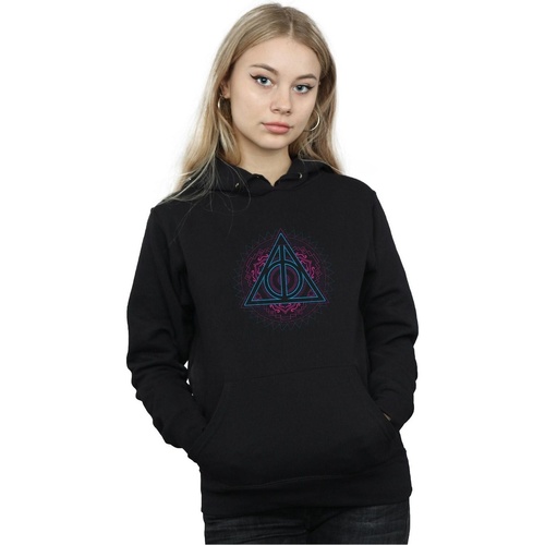 textil Mujer Sudaderas Harry Potter Neon Deathly Hallows Negro