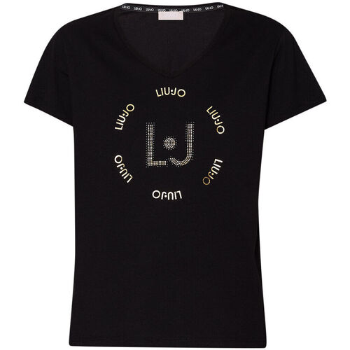 textil Mujer Tops y Camisetas Liu Jo Camiseta con logotipo y strass Negro
