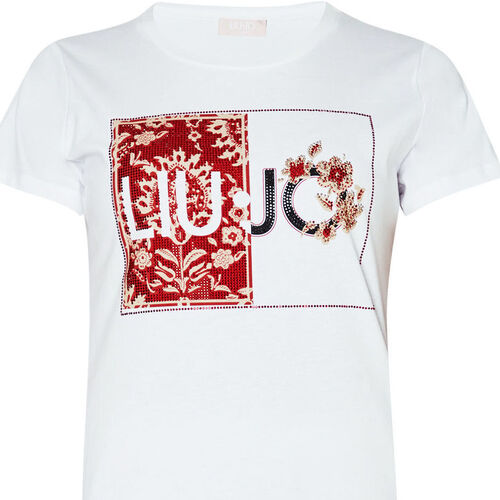 textil Mujer Tops y Camisetas Liu Jo Camiseta con logotipo y strass Rojo