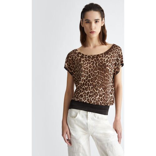 textil Mujer Jerséis Liu Jo Jersey con lurex® con estampado de leopardo Multicolor