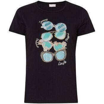 textil Mujer Tops y Camisetas Liu Jo Camiseta con estampado de gafas de sol y strass Otros
