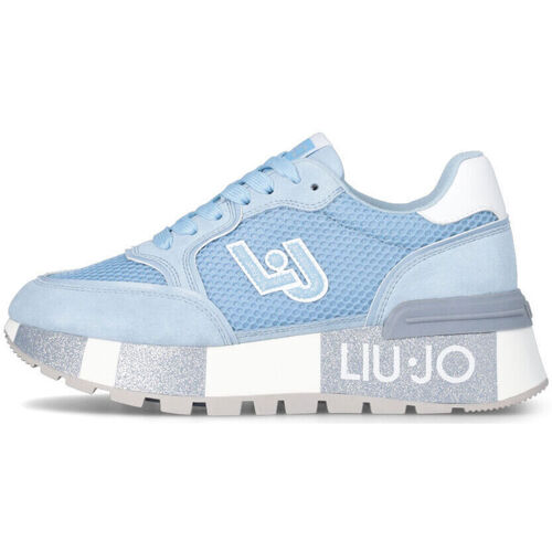Zapatos Mujer Deportivas Moda Liu Jo Zapatillas de ante y malla con plataforma Azul