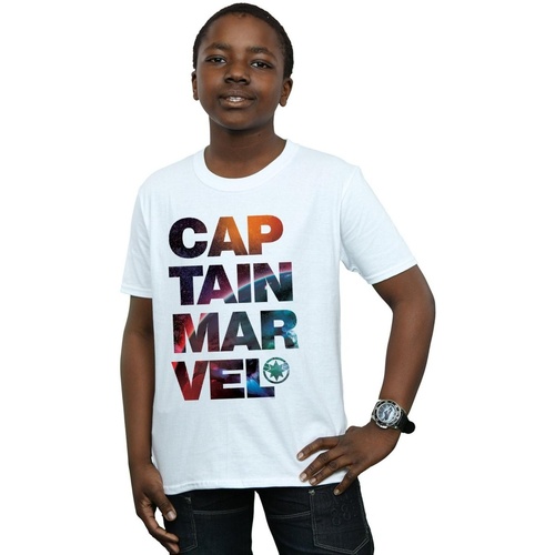 textil Niño Tops y Camisetas Marvel Captain  Space Text Blanco