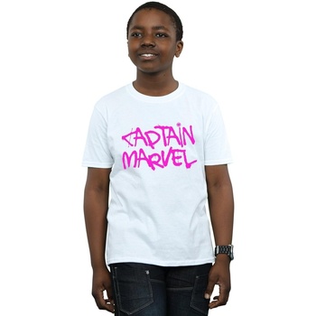 textil Niño Camisetas manga corta Marvel Captain  Spray Text Blanco