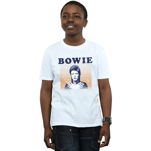 textil Niño Camisetas manga corta David Bowie Orange Stripes Blanco