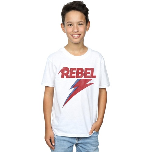 textil Niño Camisetas manga corta David Bowie Distressed Rebel Blanco