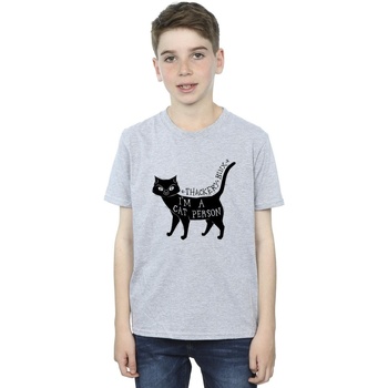 textil Niño Camisetas manga corta Disney Hocus Pocus A Cat Person Gris