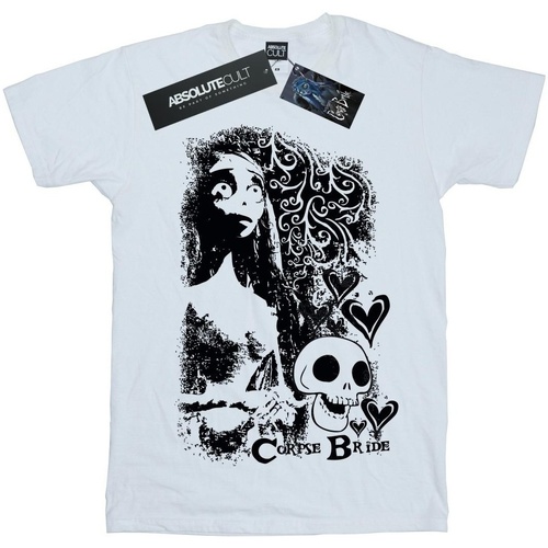 textil Mujer Camisetas manga larga Corpse Bride Skull Logo Blanco