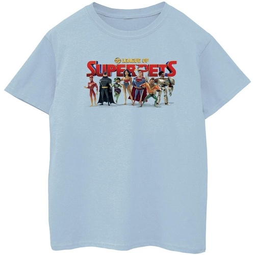 textil Niño Camisetas manga corta Dc Comics DC League Of Super-Pets Group Logo Azul