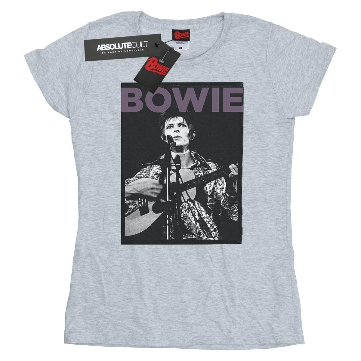 textil Mujer Camisetas manga larga David Bowie Rock Poster Gris