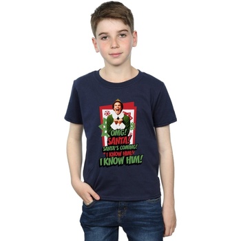 textil Niño Camisetas manga corta Elf OMG Santa Azul