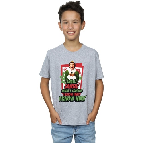 textil Niño Camisetas manga corta Elf OMG Santa Gris