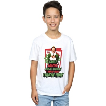 textil Niño Camisetas manga corta Elf OMG Santa Blanco