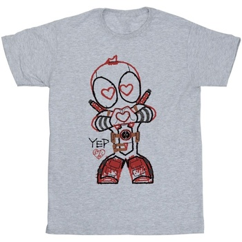 textil Niña Camisetas manga larga Marvel Deadpool Love Beam Line Gris