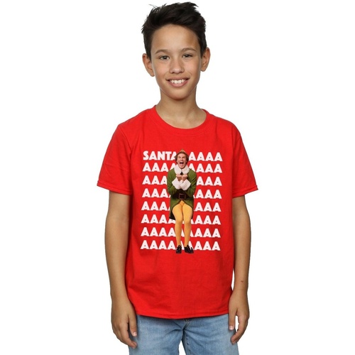textil Niño Camisetas manga corta Elf Buddy Santa Scream Rojo