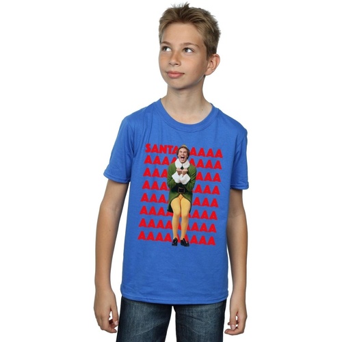 textil Niño Camisetas manga corta Elf Buddy Santa Scream Azul