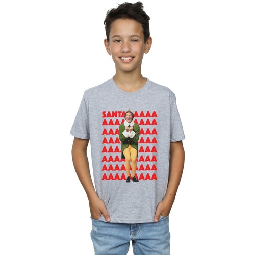 textil Niño Camisetas manga corta Elf Buddy Santa Scream Gris