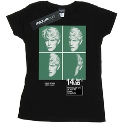 textil Mujer Camisetas manga larga David Bowie 1983 Concert Poster Negro