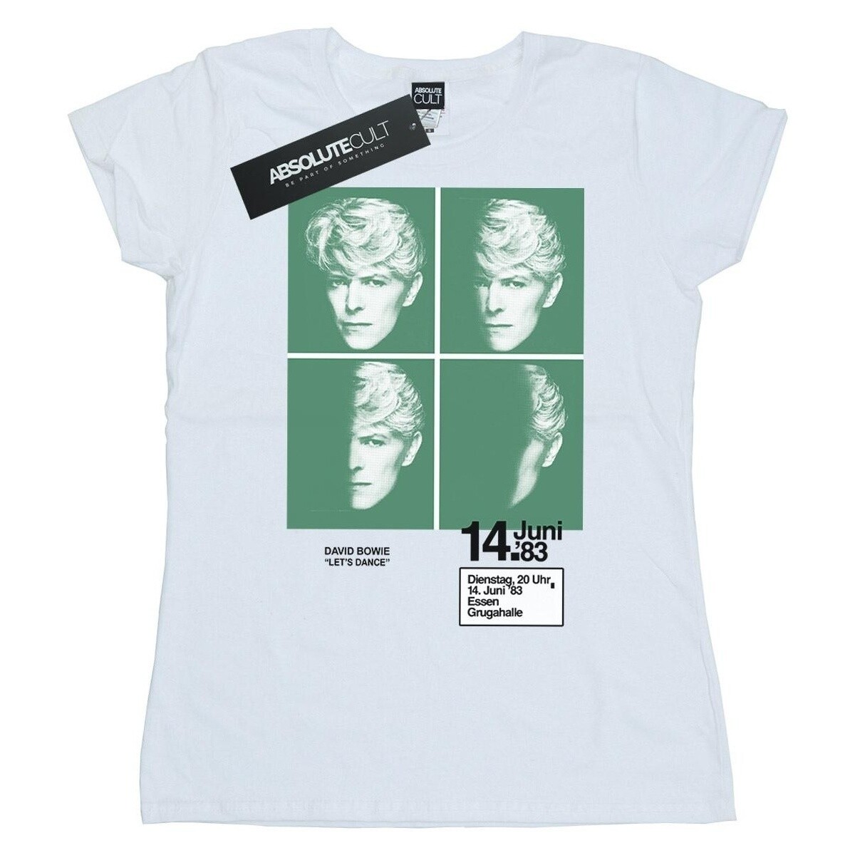 textil Mujer Camisetas manga larga David Bowie 1983 Concert Poster Blanco