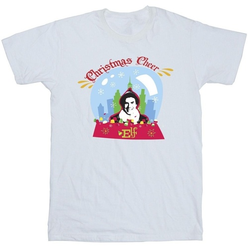 textil Niño Camisetas manga corta Elf Christmas Snowglobe Blanco