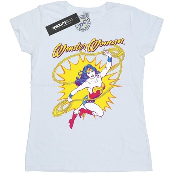 textil Mujer Camisetas manga larga Dc Comics Wonder Woman Leap Blanco