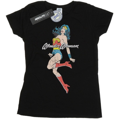 textil Mujer Camisetas manga larga Dc Comics Wonder Woman Jump Negro