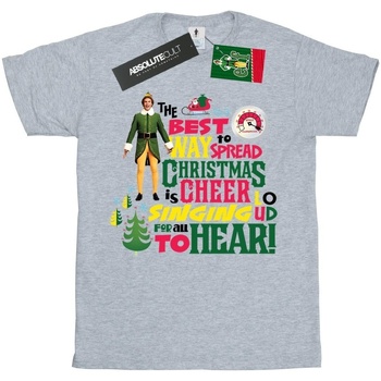 textil Niña Camisetas manga larga Elf Christmas Cheer Gris