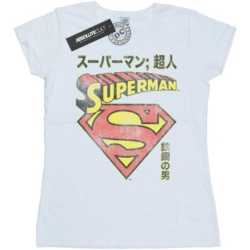 textil Mujer Camisetas manga larga Dc Comics Superman Shield Blanco