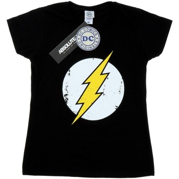 textil Mujer Camisetas manga larga Dc Comics Flash Distressed Logo Negro