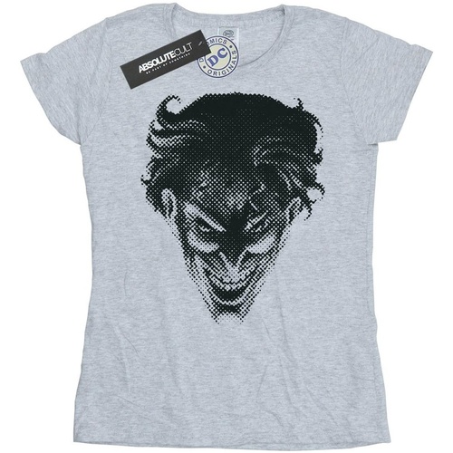 textil Mujer Camisetas manga larga Dc Comics The Joker Spot Face Gris