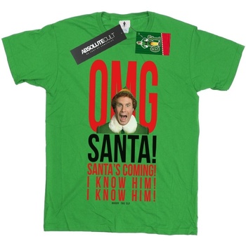 textil Niña Camisetas manga larga Elf OMG Santa I Know Him Verde