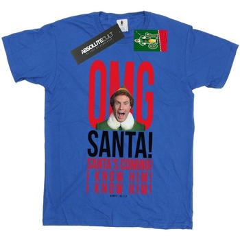 textil Niña Camisetas manga larga Elf OMG Santa I Know Him Azul