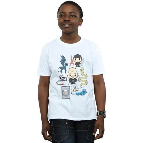 textil Niño Camisetas manga corta Fantastic Beasts Chibi Grindelwald Blanco
