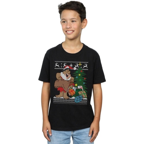 textil Niño Camisetas manga corta The Flintstones Christmas Fair Isle Negro
